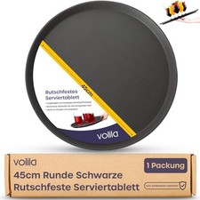Serviertablett Schwarz Rund