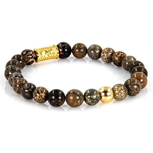 Yellow flower stone armband - yellow,