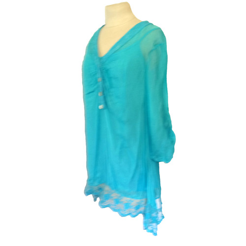 Chiffon bluse türkis - chiffon, 💙