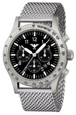 KHS Herren-Armbanduhr Platoon Solar Chronograph Stahl Meshband Chrono PLASSC.MS