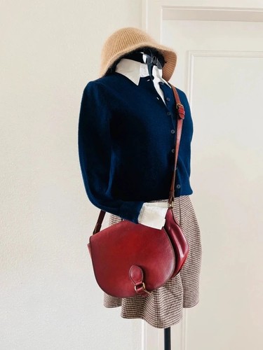 Süße kirschrote ledertasche - kirschrote,