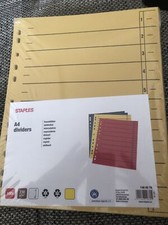 50 Staples Trennblätter Trennblatt Register Einleger DIN A4 Karton liniert