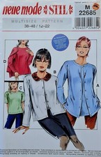 80er Jahre Schnittmuster  Jacke Shirt Bluse Gr. 38-46