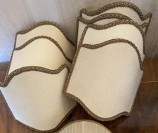 7 Lampenschirm Clips?Textil gold Brokat Borde Tisch-Wandlampe 60er Jahre 11x11