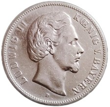 Bayern 5 Mark 1876 Silber