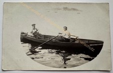orig. Photo Postcard Boat Men