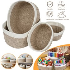 Aufbewahrungskorb Spielkorb Baumwollseil Geflochten Korb Aufbewahrungskörbe 4er