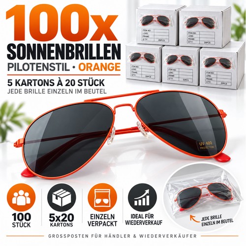 100x sonnenbrille pilotenstil - 100x,