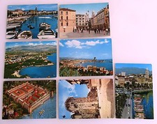 7x SPLIT Spalato postcards Postkarten Lot mit Briefmarken "Jugoslavija" gelaufen