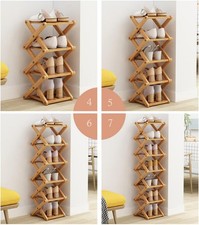 4-7 Schichten Schuhregal Bambus Faltbare Schuhe Veranstalter Freistehende Regal 