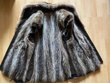 Echt Fell  Pelz Weste Jacke XL  Reste Echt Waschbär Wildleder  Super Zustand