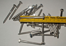 25 St. 6 x 60 mm DIN 571 Holzschrauben A2  Sechskant Schlüsselschrauben Holzbau