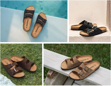 Herren Damen Pantoletten PU