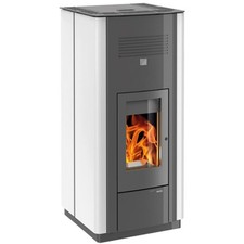 Haas+Sohn Pelletofen HSP 6 WT RLU wasserführend perl anthrazit/weiß 4,1 kW