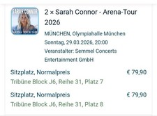 2 Sarah Connor Konzert Tickets