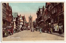 1947 Bridge Street Chester animierte Autos Fußgänger Postkarte BU319