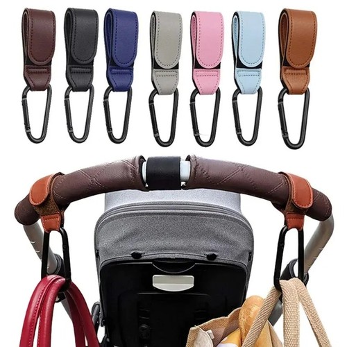 Kinderwagen leder haken - leder,