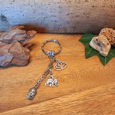 Schlüsselanhänger Buddha Elefant Lotus Themenanhänger Glücksbringer (30)