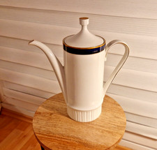 DDR Kaffeekanne – Kahla – Echt Kobalt blau – Porzellan mit Goldrand