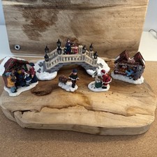 G. Wurm GmbH Weihnachts Set, Häuser, Brücke, Figuren