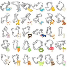 30 Stück Ausstechformen Ausstecher Set Plätzchenformen aus Edelstahl Metall  ...