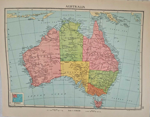 Vintage karte von australien - karte,