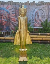 Buddha Holz stehend Feng Shui Figur Skulptur Statue Höhe 2,00 Meter Dekoration