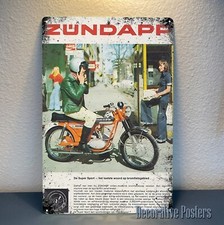Zundapp Vintage Motorrad Metall Poster - Blechschild - Größe: 20 x 30 cm