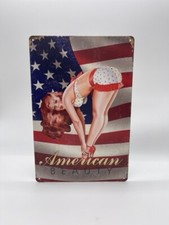 Blechschild American Beauty 20x30cm Nostalgie Retro Vintage Deko Geschenk Pin Up