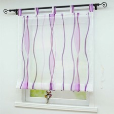 Raffrollo mit Schlaufen Welle Raffgardine Wohnzimmer Küche Voile Vorhänge Modern