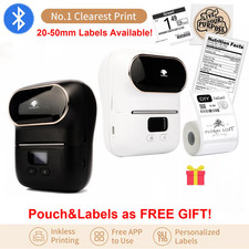 Bluetooth Etikettendrucker Barcode Selbstklebend Mini Thermodrucker Tragbar M110