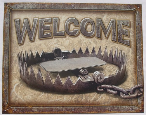 Willkommen metall spass schild - willkommen,