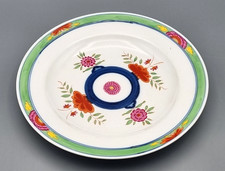 Meissen Porzellan Teller antik D 22 cm, asiatische Blüten Handmalerei, Knaufzeit