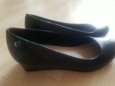 5TH AVENUE Damen HalbSchuhe Leder Pumps Keilabsatz schwarz Gr 38 w. Neu Top 