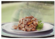 3D-AK Sheba-Reklame, Katzenfutter auf Teller präsentiert 