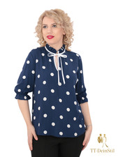 Bluse mit weißen Punkten & Bindeband – Klassisch, verspielt & stilvoll