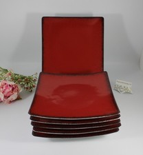Schönwald Pottery Red - 6 Stück Kuchenteller Teller flach eckig Ø 20 cm. NEU!