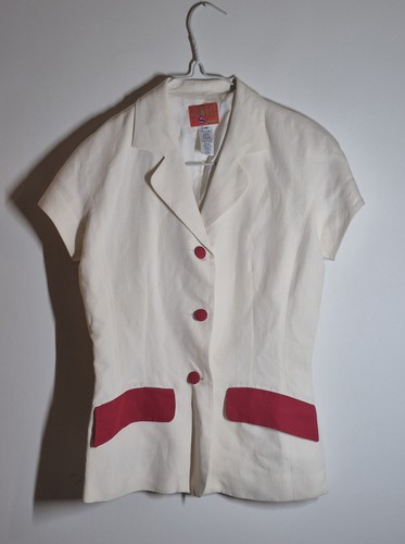 Vintage jacke creme rot - rot,