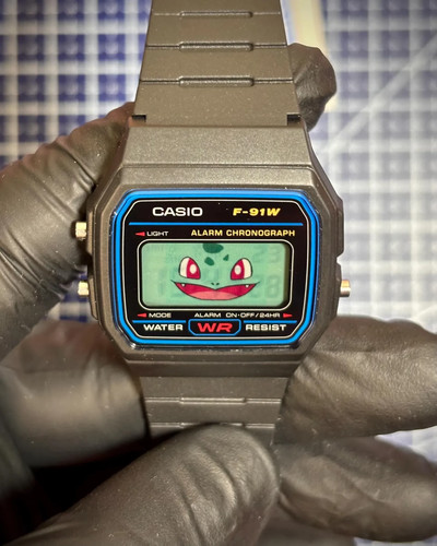Casio 91w green - casio, nature
