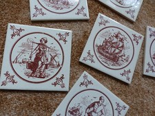 Vintage Blumenbank Kacheln Fliesen Ornamentfliesen Motivfliesen maritim Holland