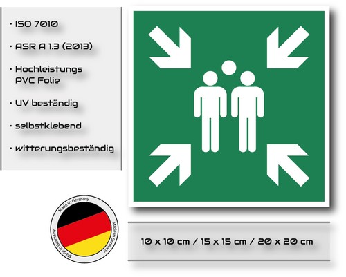 Rettungszeichen sammelpunkt - rettungszeichen,