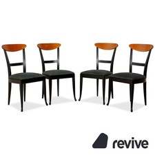 4er Garnitur Tonon 876/02 Stoff Stuhl Schwarz Braun Holz Esszimmer