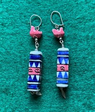 Ohrringe Keramik Südamerika Kunsthandwerk Modeschmuck 80er