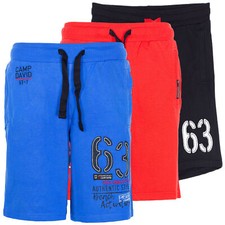 Camp David Shorts Sweatpants Kurze Hose Bermudas Baumwolle Rot Blau Schwarz