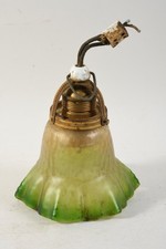 C25Z44- Jugendstil Deckenleuchte mit Glas Lampenschirm um 1910