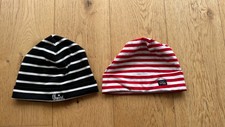 2x Set Mützen Schwarz Weiß Gestreift Rot Weiß gestreift Nordsee Ostsee nordisch