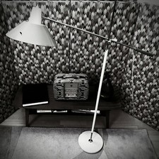 50er Jahre STILUX Milano Alu+CHROM Stehlampe / ARTEMIDE STILNOVO FLOS GUZZINI