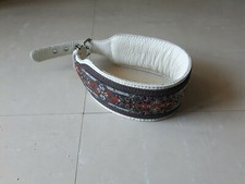 WINDHUNDEHALSBAND - echt Leder mit wunderschöner Brokatapplikation.