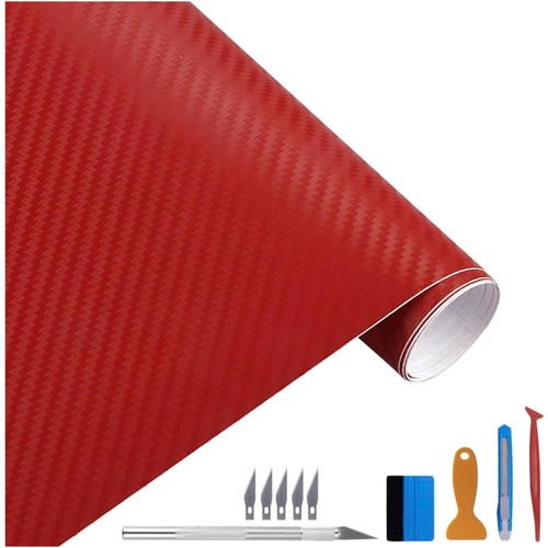 Auto folie 30x300cm rot carbon - folie,