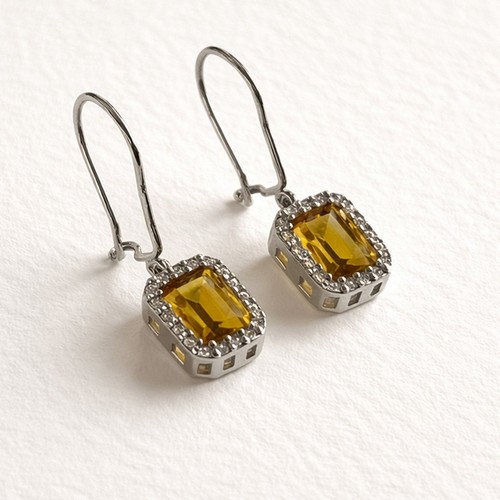 Citrin halo ohrhänger 14k - halo,